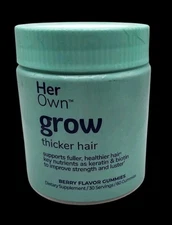 Her Own Grow Thicker Healthier Hair 60 Gummies Berry Flavor Biotin Zinc Selenium