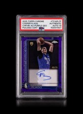 Topps 2025-26 Chrome Cooper Flagg Rookie Auto Purple Geo Refractor /75 Mavericks