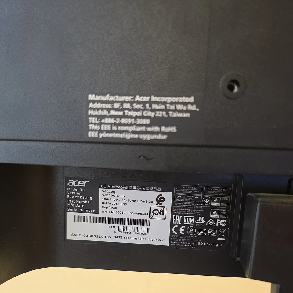 Acer Nitro VG220Q Full HD 22" 75Hz Gaming Monitor FAST P&P - Image 4 of 4