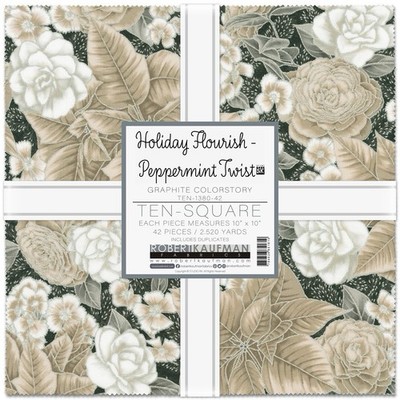 Robert Kaufman Holiday Flourish Peppermint Twist Weihnachten Graphit Schicht Kuchen