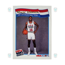 1991 Hoops Magic Johnson USA Basketball #54 Los Angeles Lakers Olympics NBA Card