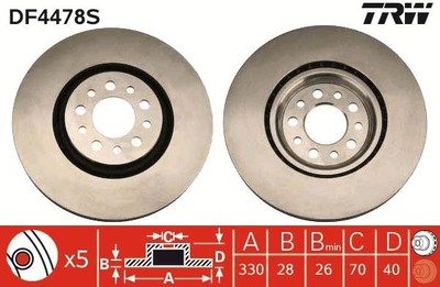 Bremsscheibe Scheibenbremse für Alfa 159 Sportwagon ab 05-> Vorne TRW Df4478S