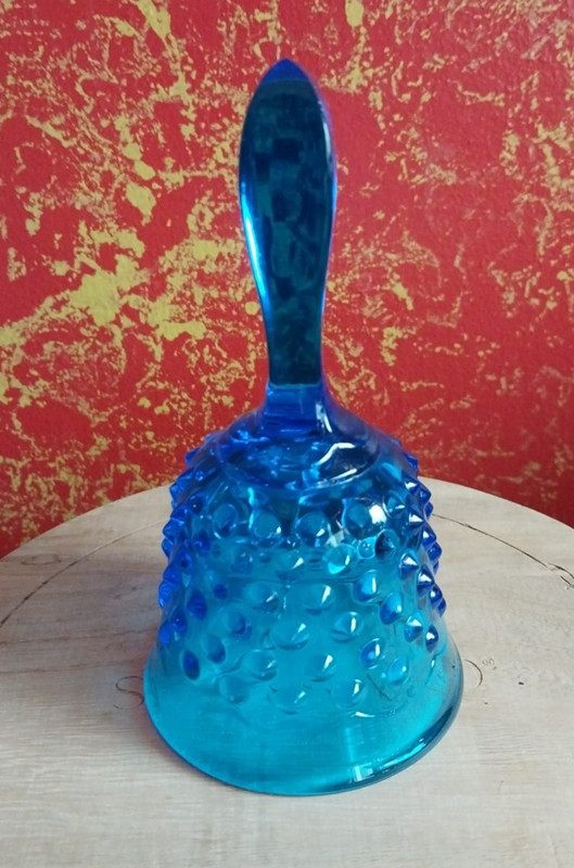Vintage Cobalt Hobnail Art Colonial Sapphire Depression Royal Blue Glass Bell