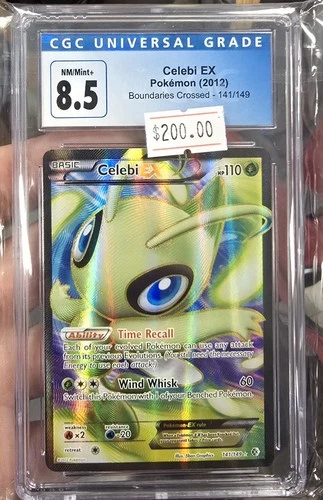 Pokémon Celebi EX 141/149 Boundaries Crossed Full Art Holo CGC 8.5