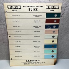 1957 Buick Automotive Nason Paint Chips Set Color Sample Auto Car 1957 Buick Automotive Nason Paint Chips Set Color Sample Auto Car