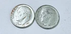 1963 Roosevelt Dimes, 90% Silver Lot Of 2 Circulated Coins Free Shipping #8729