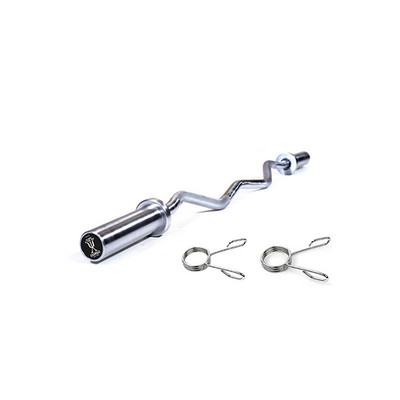Exersci EZ Curlstange Olympic 4ft 10kg mit Federhalsbändern - Gym Fitness