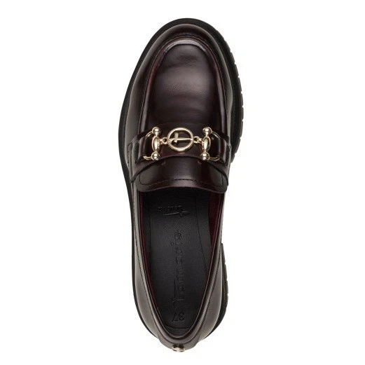 Mocassino da donna, Tamaris, pelle bordò, numero 39, nuovo con scatola - Immagine 4 di 4