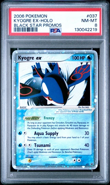 2006 POKEMON NINTENDO BLACK STAR PROMOS EX COLLECTOR'S TIN #037 KYOGRE EX PSA 8