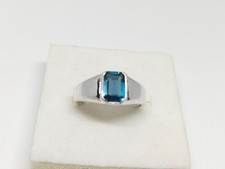london blue topaz ring 925 sterling silver ring size 8 us octagon gemstone rings