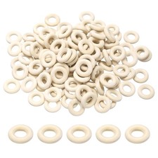 250PCS 15mm /0.6" Natural Wooden Ring for Craft Unfinished Solid Rings