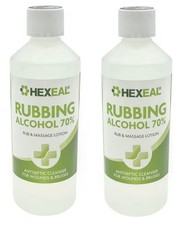 Hexeal 70% Rubbing Alcohol 1L ? 2 x 500ml Bottles of Lab Grade Isopropyl Alcohol