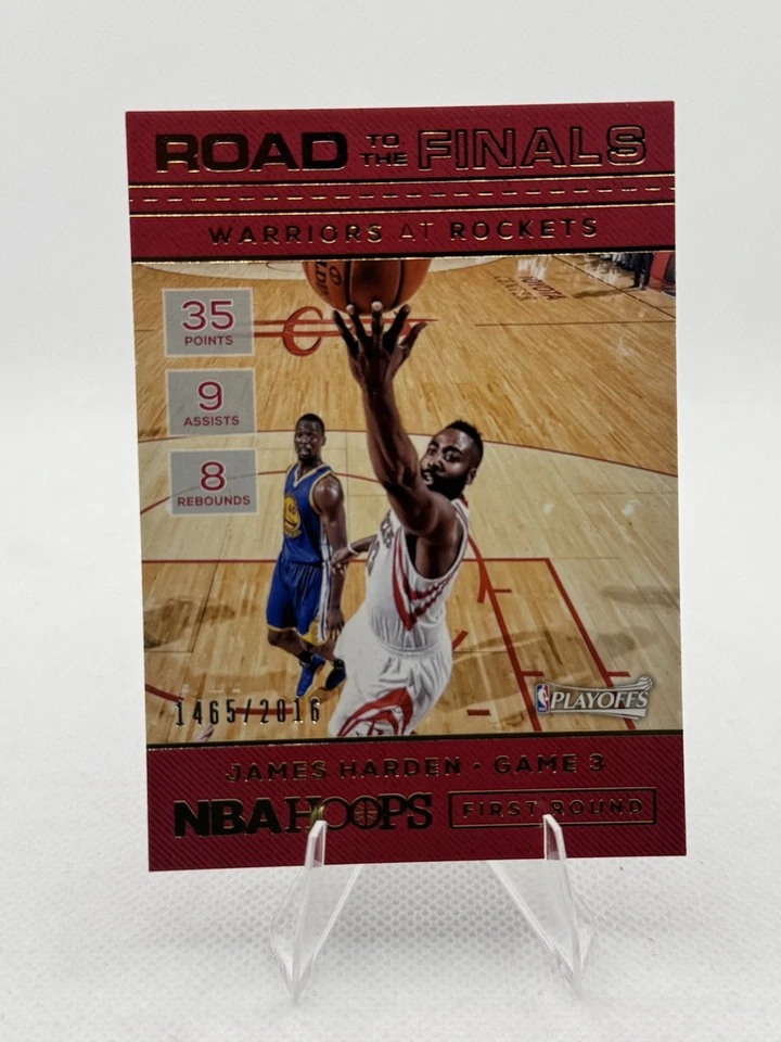 JAMES HARDEN 2016-17 PANINI HOOPS ROAD TO THE FINALS CARD #27 #’d 1465/2016 SP - Image 3 of 4