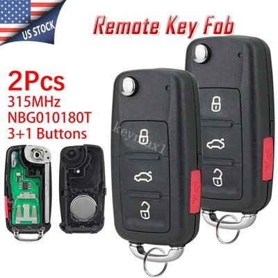 2 For 2011 2012 2013 2014 2015 2016 Volkswagen VW Jetta Keyless Remote Key Fob