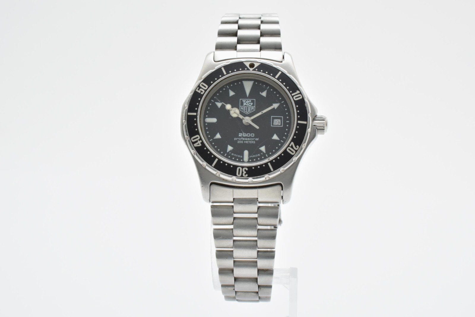 Vintage [Exc+4] TAG Heuer 2000 973.015 200m Black Dial 30mm Women's Quartz Watch image 5