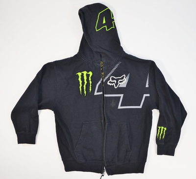 #ad Fox Racing Monster Energy Collaboration Ricky Carmichael Hoodie L Broken ZIpper $44.99