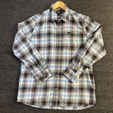 Lee Flannel Mens Large Blue Plaid Shirt Jacket Outdoor