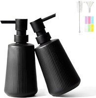 Seifenspender 350Ml Schwarz Glas Mit Pumpspender 17,3X7,2Cm FüR KüChe Bad