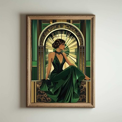 1920s Art Deco Poster | Maximalist Art Nouveau Wall Print Decor
