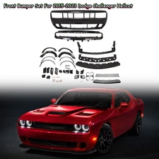 Full Front Bumper Cover + Lip + Fender Flares Kit Fit For Dodge Challenger 15-23