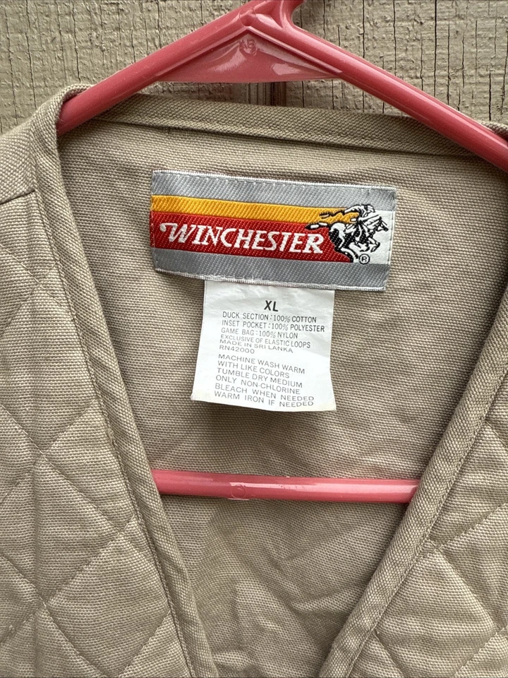 Vintage Winchester Conceal Hunting Vest XL Vest Tan & Orange Duck See Note - Image 4 of 4