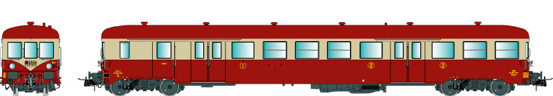 Remorque d'autorail ZR ABDX 17207 R37 HO41261 1/2 cl