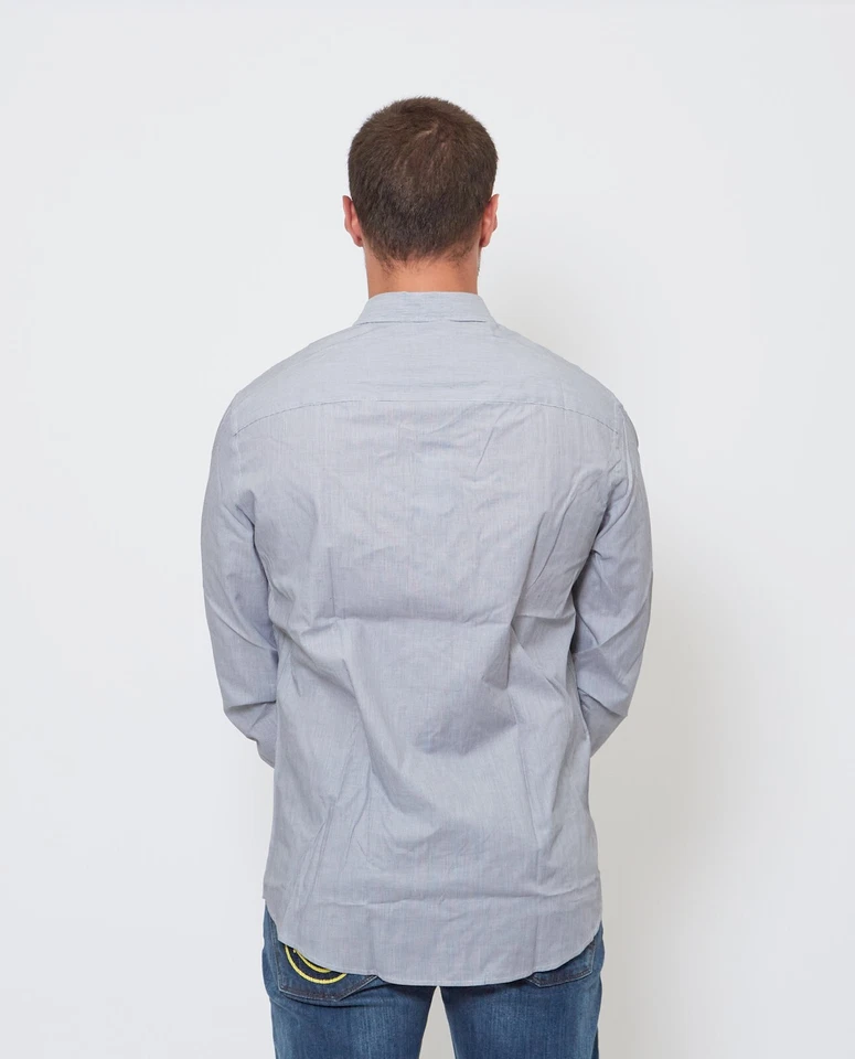 Armani Exchange Logo LS Button up Shirt Gray Men's SZ S Regular Fit MSRP $110 - Image 2 of 3