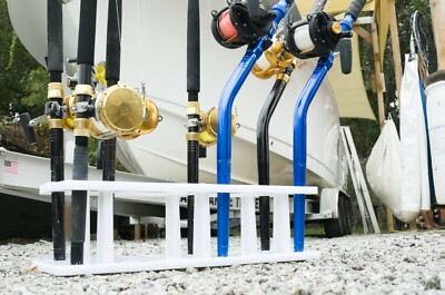 DEV FISHING 12 POLE DOCK ORGANIZER FISH ROD STORAGE RACK HOLDER STAND