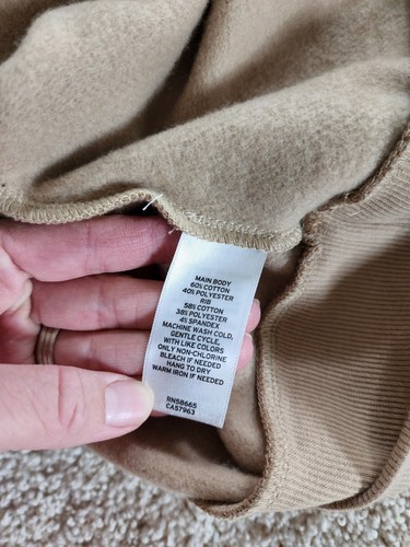 NEW BP. Women's Size XXS Long Sleeve Crew Neck Cropped BEIGE SWEATSHIRT - Picture 6 of 6