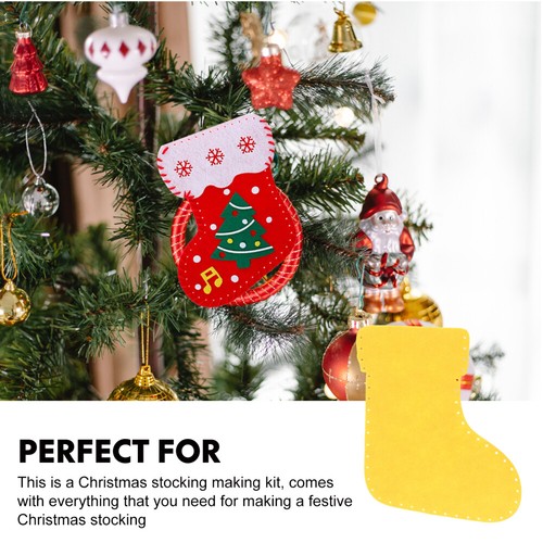 Set of 5 Christmas Stocking Kit Child Hand-made DIY Material Bag Cartoon - Picture 5 of 12