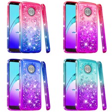 Funda para Motorola E5 Play/E5 Plus/G6/G6 Plus Diamantes Brillo Líquido Arenas Movibles