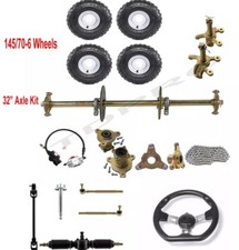 32in Rear Axle kit 6in Wheels Front Steering Assembly Brake Fit ATV Quad Go kart