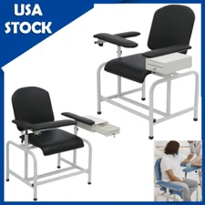 Phlebotomy Padded Blood Drawing Chair Adjustable Padded Arm w/ Convenient Drawer