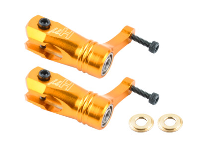 Microheli Aluminum Main Blade Grip w/ Thrust Bearing ( GOLD ) - BLADE FUSION 180