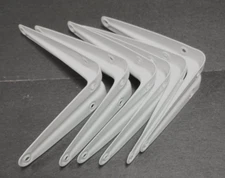 SHELF BRACKETS WHITE 4" INCH x 5" INCH  SHELF BRACKETS SIX 6 PC. WHITE  METAL