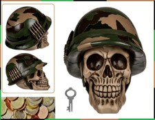 Totenkopf-Military-Spardose-Guerilla-Skull-Design-Patronengurt ca 16x15x14cm