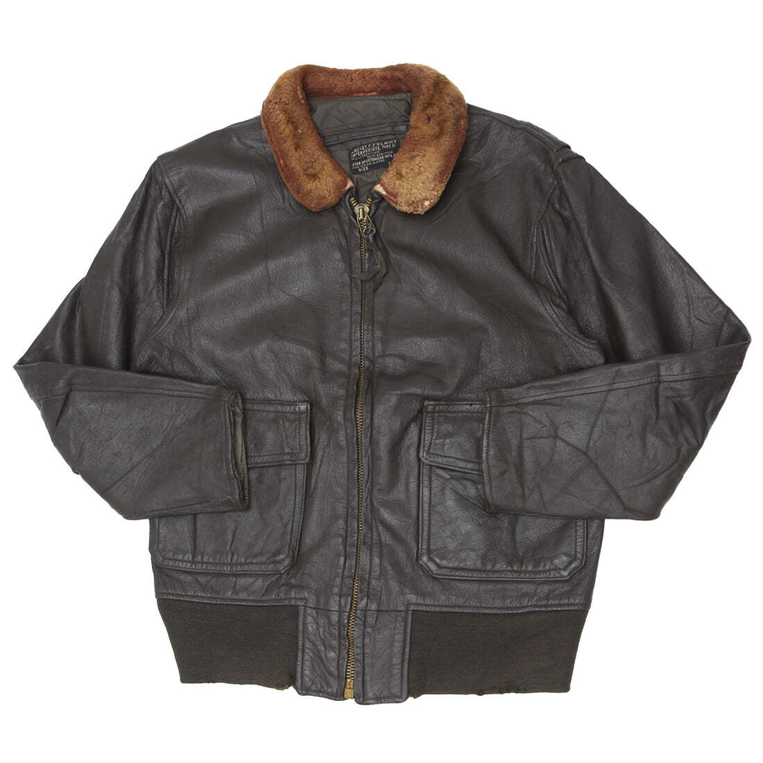 ジャケット・アウター 60s vintage leather flight jacket 1960s USA USN G-1 Vintage Brown Leather Flight Bomber Jacket