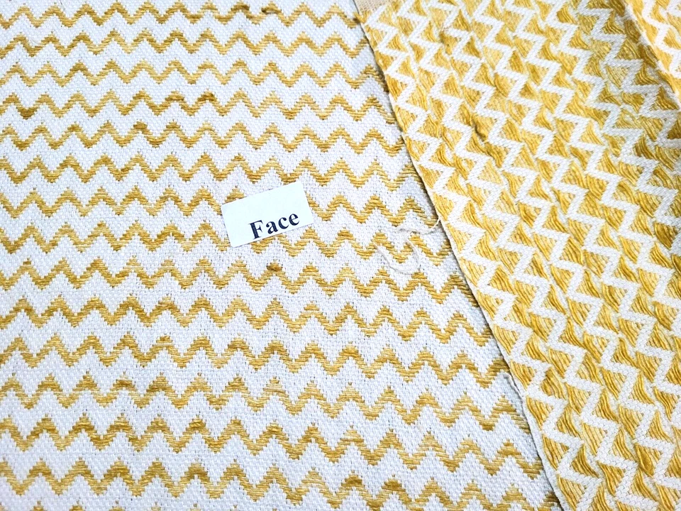 Tela para cortinas Chevron amarilla tejida de lino P Kaufmann CASEY YEMA Foto 2 de 4