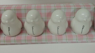 Rae Dunn Artisan Magenta Easter PEEP Chicks Set of 4 Spring Home Decor NEW
