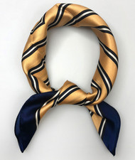 100 Silk 20" Small Square Scarf Women neckerchief Wrap striped yellow MY1