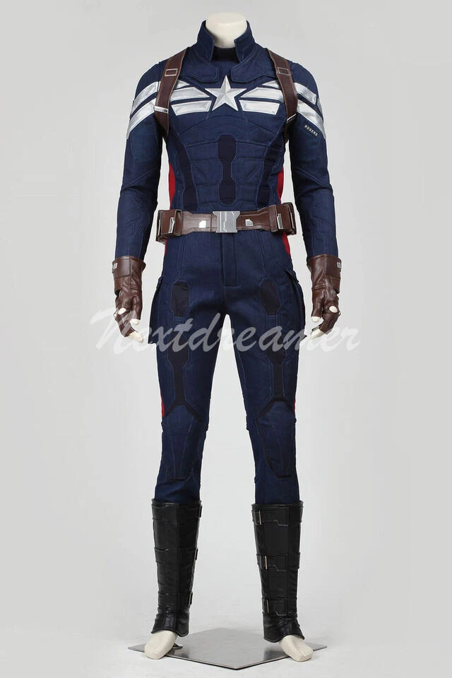 Nuevo Capitán América Soldado de Invierno Steve Rogers Uniforme Disfraz Juegos con disfraces Halloween Foto 3 de 4