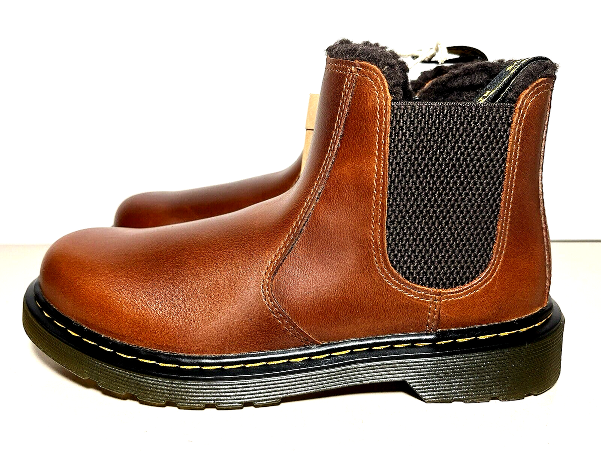 Doc Martens 2976 Leonore Faux Fur Lined Chelsea Boots Women's Size Brown