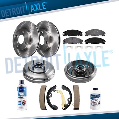 10pc Front and Rear Disc Rotors Pads Brake Drums Shoes for 2009-2011 Ford Focus