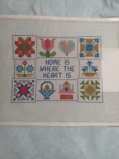 Hand-Painted Needlepoint " Home Is Where The Heart Is " Canvas