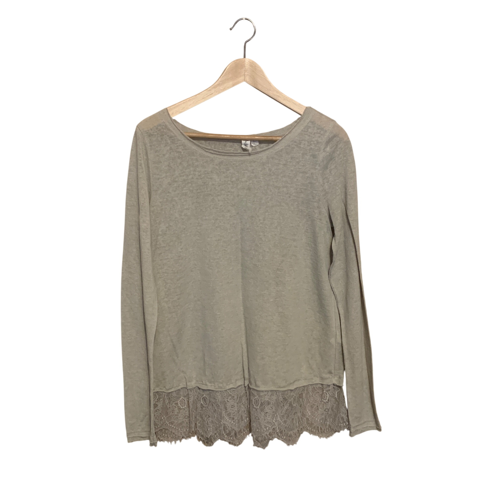 ALTRA Top donna Others Follow beige orlo pizzo trasparente manica lunga taglia M Lagenlook Boho