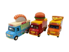 Cute Food Truck Sushi Pizza Burger Music Light Metal Diecast Car Model Toy Pick