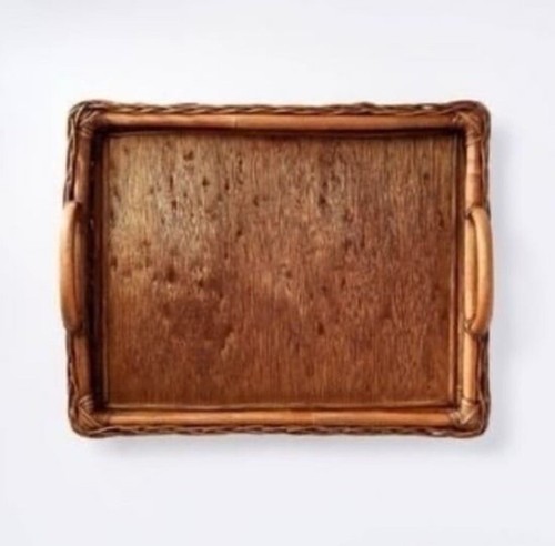 Threshold Studio McGee Handcrafted Ratan Wicker Tray 18”x14.25”x5.23” - Picture 4 of 5