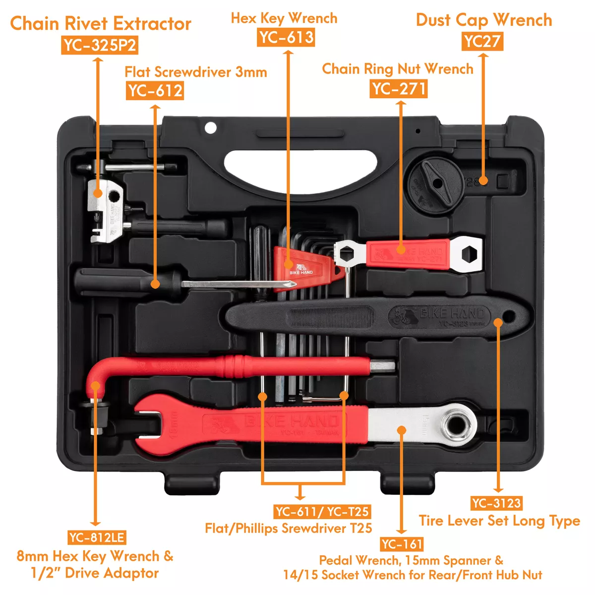 BIKEHAND 19 Piece Bike Bicycle Repair Tool Kit