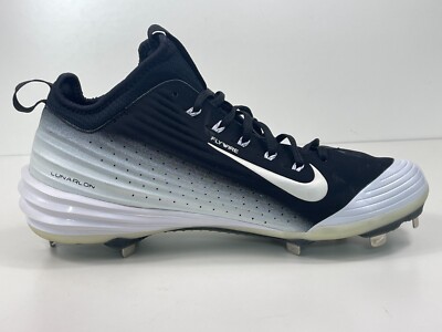 Nike Lunar Vapor Trout Metal Baseball Cleats Black White 654853