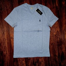 Polo Ralph Lauren Men's T-Shirt Classic Fit V-Neck Short Sleeve Sz S Cotton Blue
